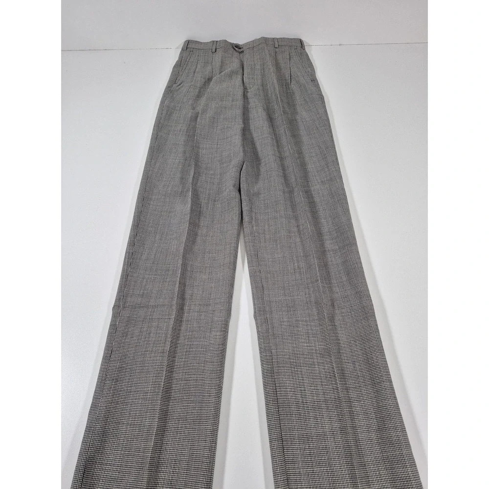 VTG John Alexander Wool Dress Pants Men's 36x36 Gray Check Pleated
